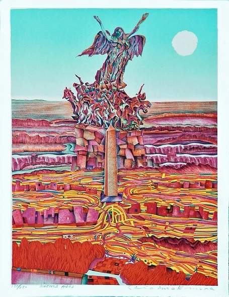 Risaburo Kimura Limited Edition Mixed Multi Media: "BUENOS AIRES"