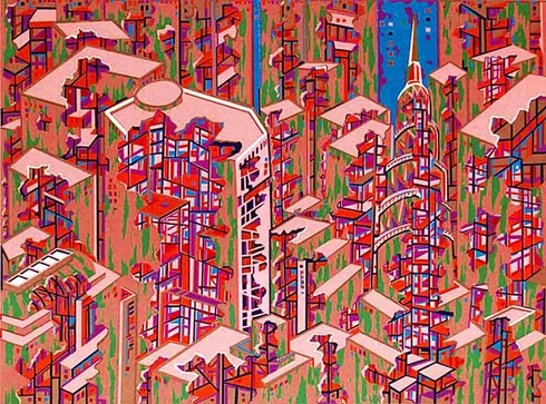Risaburo Kimura Limited Edition Mixed Multi Media: "CITY" Risaburo Kimura Limited Edition Mixed Multi Media: "CITY"
