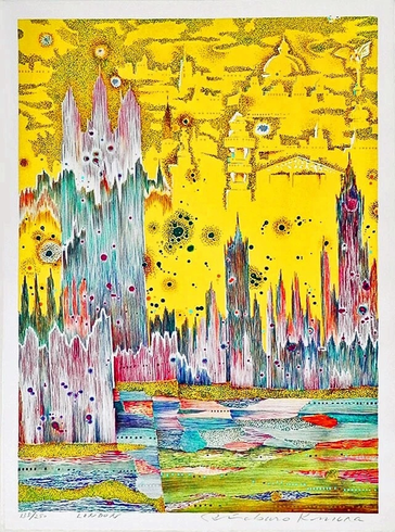 Risaburo Kimura Limited Edition Mixed Multi Media: "LONDON" Risaburo Kimura Limited Edition Mixed Multi Media: "LONDON"