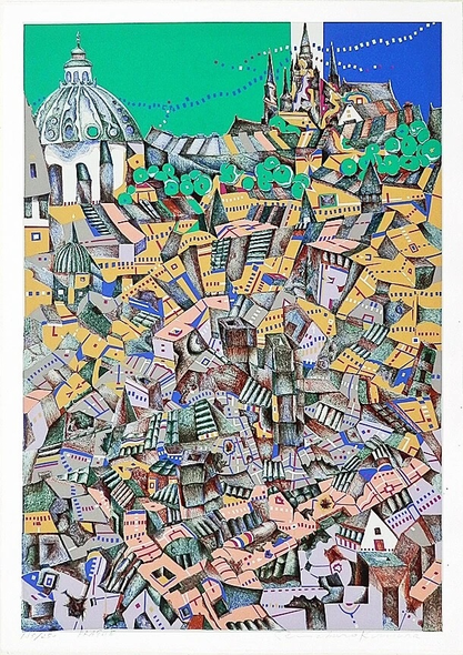 Risaburo Kimura Limited Edition Mixed Multi Media: "PRAGUE"