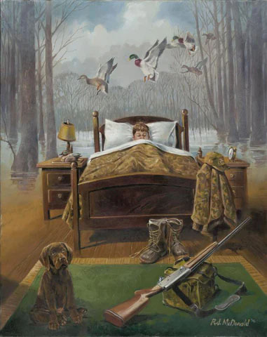RJ McDonald Print-Signed and Numbered:"Sweet Dreams Boy Hunting Art Print"