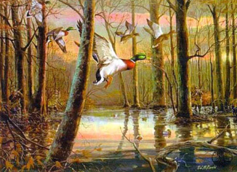 RJ McDonald Print-Signed and Numbered:"The Mallard Hole"