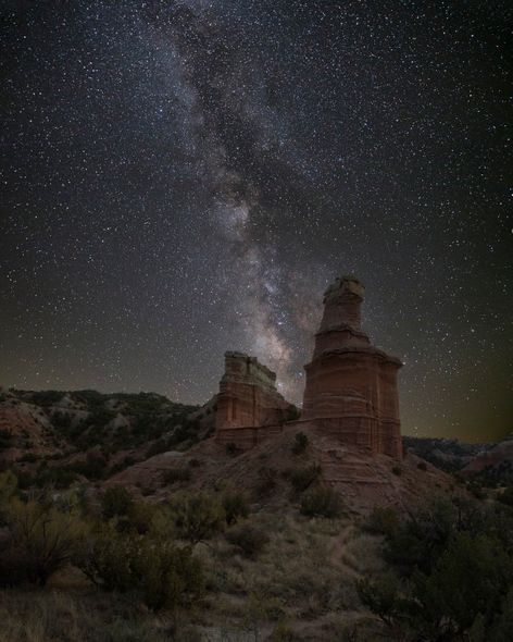 Rob Greebon 45 x 30 Open Edition Giclee on Canvas:"Milky Way Over Palo Duro Canyon"