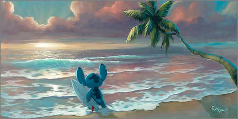 Rob Kaz Artist Signed and Numbered Hand Embellished Limited Edition Giclee on Canvas:"Waiting for Waves" Rob Kaz Artist Signed and Numbered Hand Embellished Limited Edition Giclee on Canvas:"Waiting for Waves"