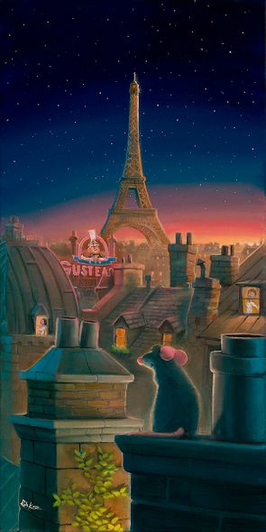 Rob Kaz Artist Signed Disney Ltd Ed Gallery Wrap Canvas:"A Taste of Paris"