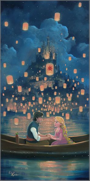 Rob Kaz Signed and Numbered Gicl&eacute;e on Canvas:"Star Crossed Love - Tangled "