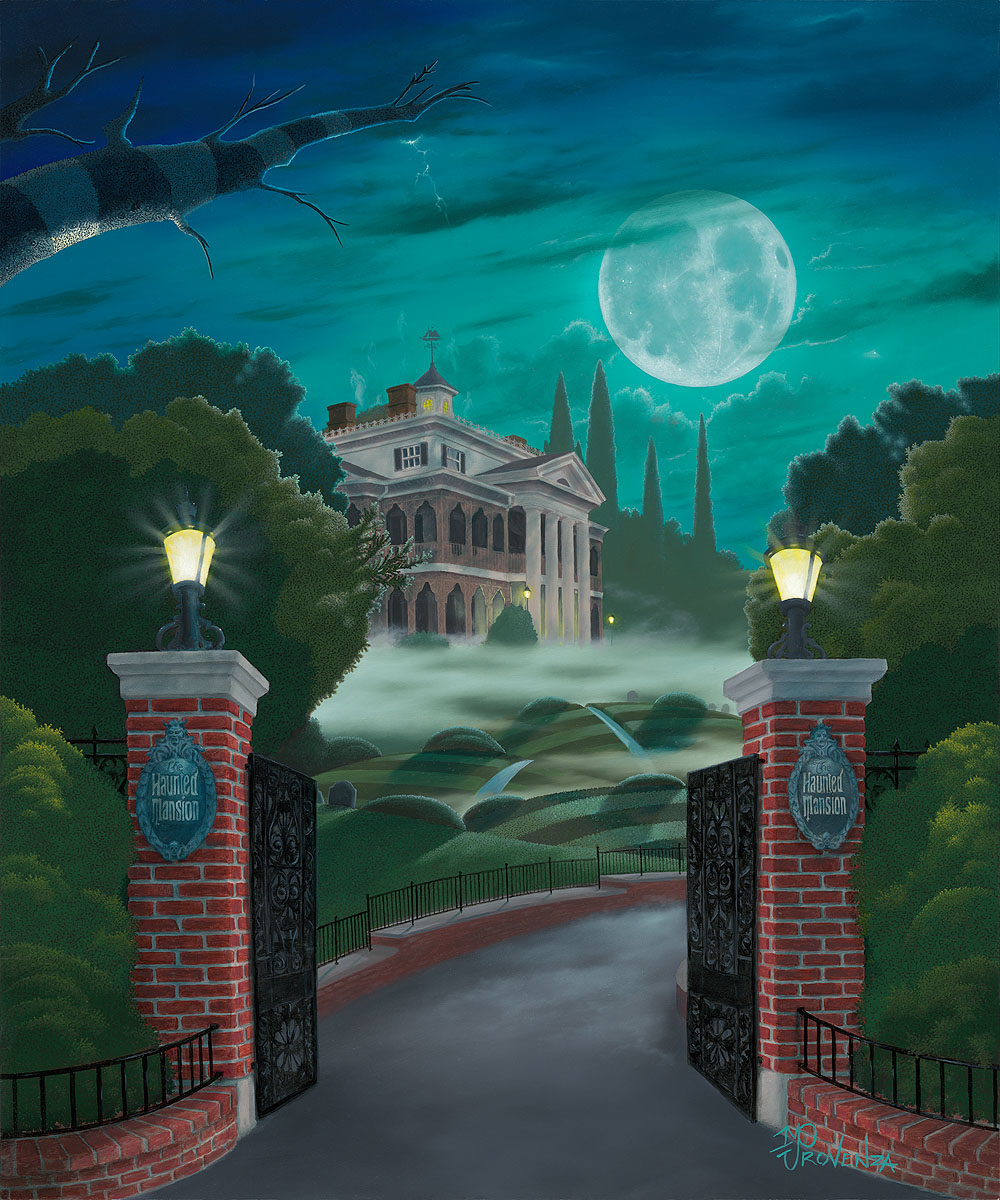 Michael Provenza Artist Signed Hand-Embellished Ltd Ed Gallery Wrap Canvas:"Welcome to the Haunted Mansion"
