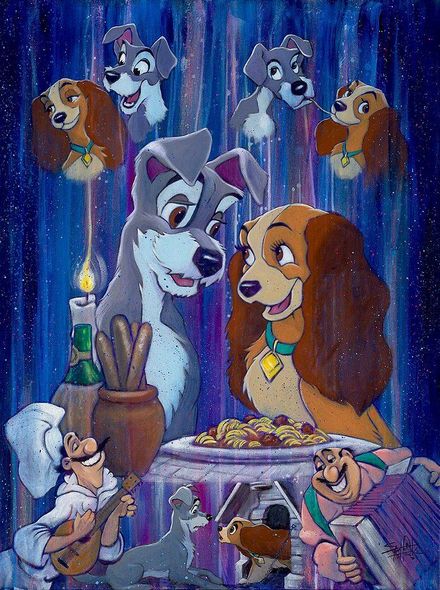 Stephen Fishwick Signed Disney Ltd Ed Gallery Wrap Canvas:"Happy Couple"