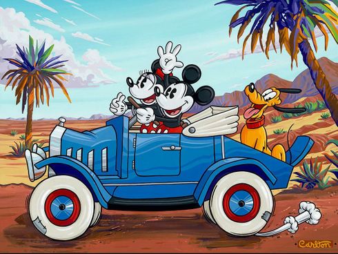 Trevor Carlton Signed Disney Ltd Ed Gallery Wrap Canvas:"Sunday Drivers"