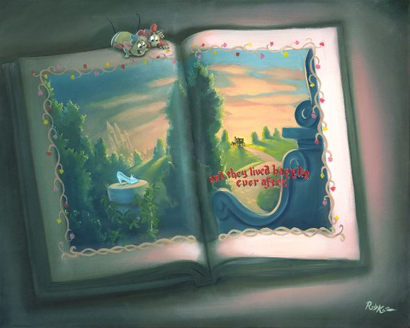 Rob Kaz Signed and Numbered Limited Edition Hand-Embellished Gicl&eacute;e on Canvas:"Our Storybook"