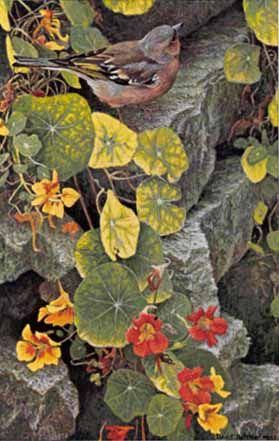 ROBERT BATEMAN 11X7 Secondary Market Art: "ON THE GARDEN WALL AP"