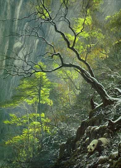 ROBERT BATEMAN 16X21 Secondary Market Art: "GIANT PANDA WILD"
