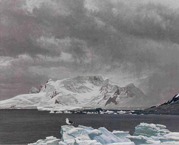 ROBERT BATEMAN 18X22 Secondary Market Art: "ANTARCTIC ELEMENTS"
