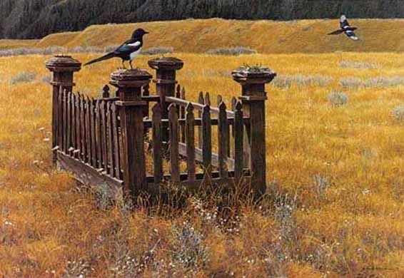 ROBERT BATEMAN 19X14 Secondary Market Art: "PIONEER MEMORIES"