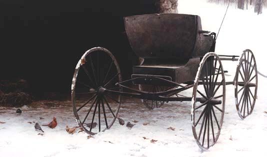 ROBERT BATEMAN 20X33 Secondary Market Art: "OLD BUGGY WINTER AP"