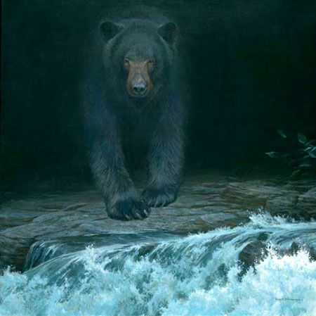 ROBERT BATEMAN 23X23 Secondary Market Art: "BIG BLACK BEAR"