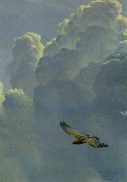 ROBERT BATEMAN 27X19 Secondary Market Art: "FLYING HIGH EAGLE"