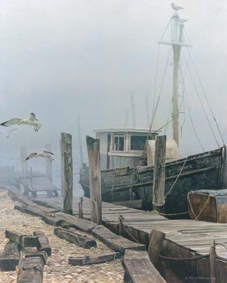 ROBERT BATEMAN 30X24 Secondary Market Art: "SARAH E W/GULLS GCNV"