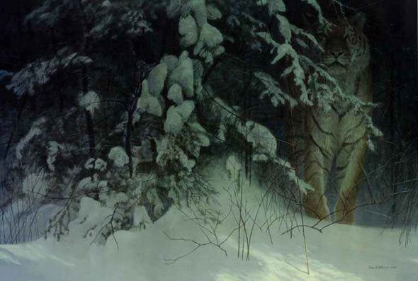 ROBERT BATEMAN 32X23 Secondary Market Art: "SIBERIAN NIGHT AP"