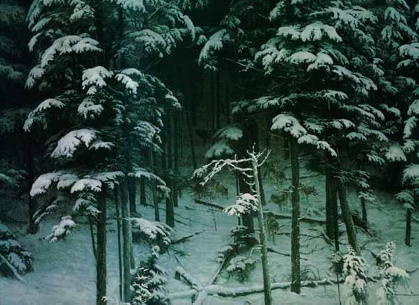 ROBERT BATEMAN 33X26 Secondary Market Art: "DESCENDING SHADOWS"