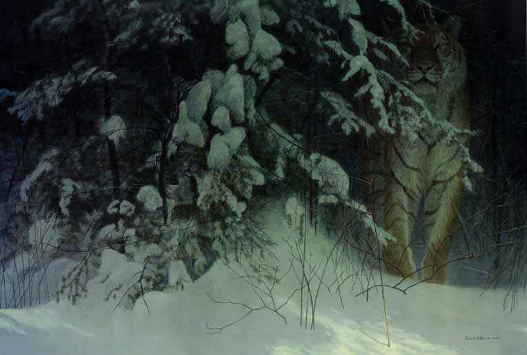 ROBERT BATEMAN 35X25 Secondary Market Art: "SIBERIAN NIGHT CNV"