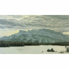 Robert Bateman Hand Signed Limited Edition Canvas Giclee :"The Awesome Land - American Elk"