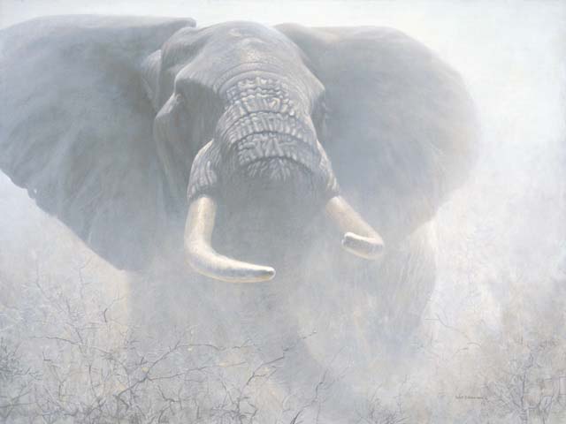 Robert Bateman Handsigned and Numbered Limited Edition Giclee on Canvas:"Tembo"