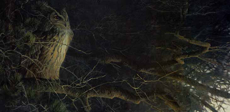 Robert Bateman Limited Edition Paper Print:"Nightfall - Eagle Owl"