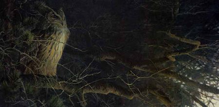 Robert Bateman Limited Edition Paper Print:"Nightfall - Eagle Owl"