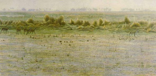 Robert Bateman Limited Edition Print:Peacable Kingdom: "Lechwe and Lioness"