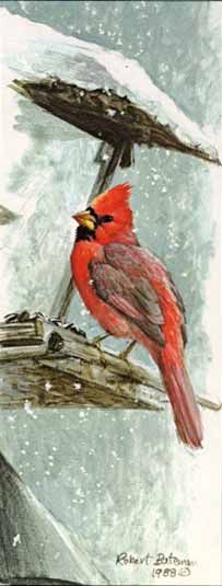 ROBERT BATEMAN  Secondary Market Art: "AT THE FEEDER CARDI AP"