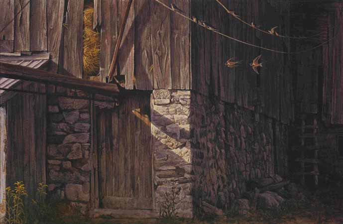ROBERT BATEMAN  Secondary Market Art: "BARN SWALLOWS AUGUST"