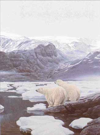 ROBERT BATEMAN  Secondary Market Art: "POLAR BEARS BAFFIN"