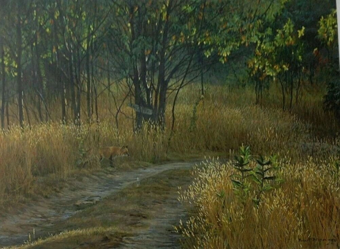 Robert Bateman Signed and Numbered Limited Edition Lithograph: "Cottage Lane - Red Fox"