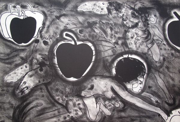 Robert Beauchamp Hand Signed Limited Edition Lithograph:"Hunted Horses Apples"