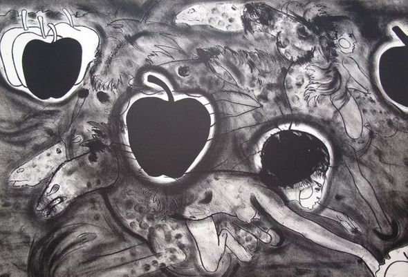 Robert Beauchamp Hand Signed Limited Edition Lithograph:"Hunted Horses Apples"