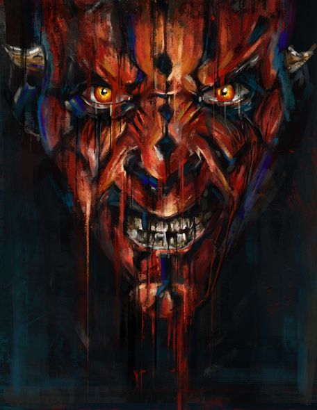 Robert Bruno Limited Edition Star Wars Canvas Giclee Art:"Darth Maul" 