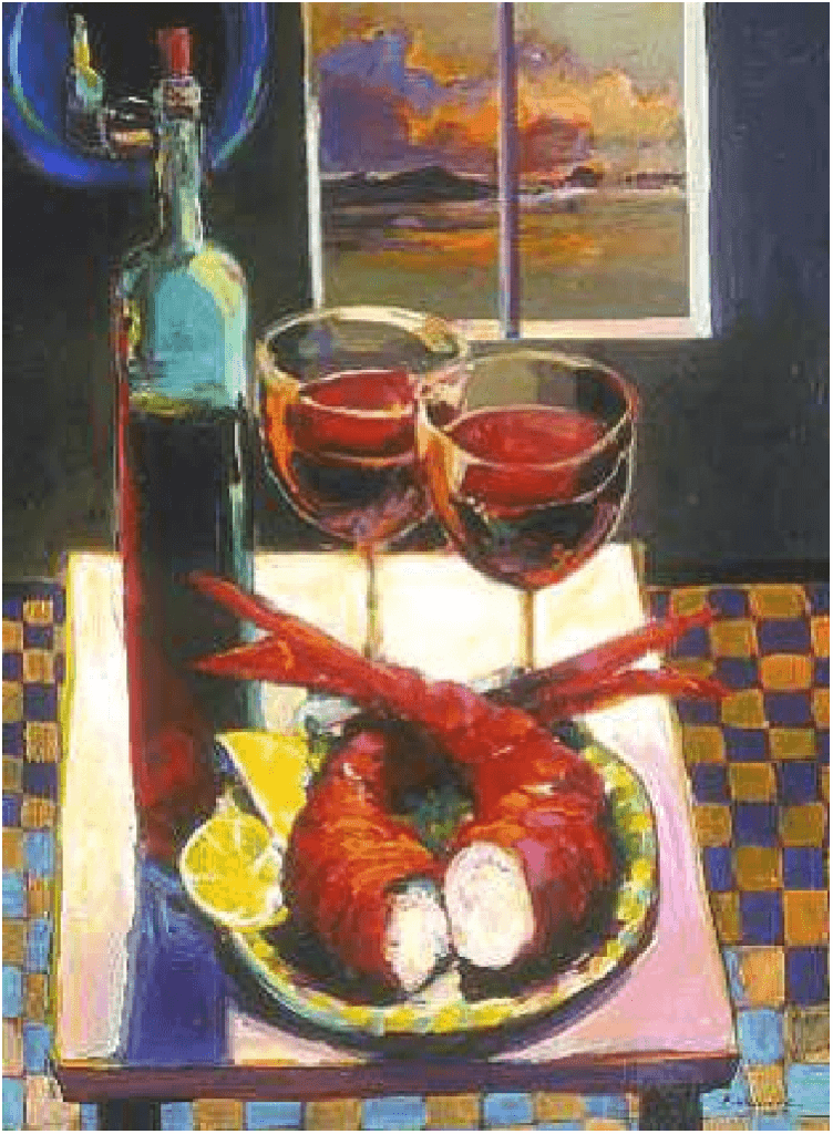 Robert Burridge Artist Signed Limited Edition Serigraph on paper:"Food For Tought"
