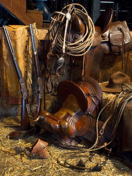 Robert Dawson 24 x 32 Open Edition Signed Giclee on Canvas:"Rancher's Tack Room"
