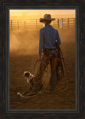 Robert Dawson 30 x 22 Canvas Giclee Art:"Waiting To Go To It"