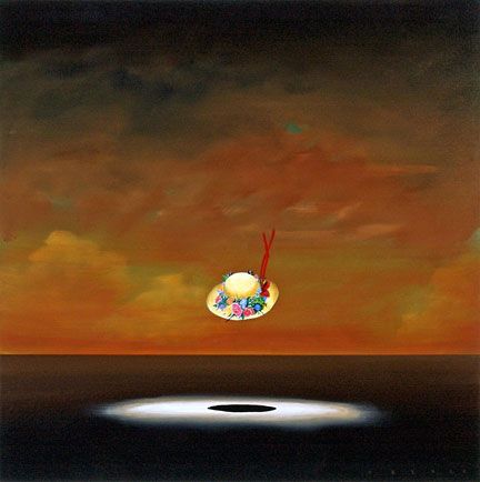 Robert Deyber Artist Signed Limited Edition Hand-crafted Stone Lithograph:"At the Drop of a Hat ( Ladies Hat )"