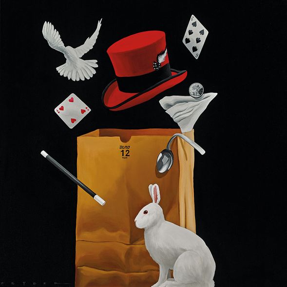 Robert Deyber Artist Signed Limited Edition Hand-crafted Stone Lithograph:"Bag of Tricks II"
