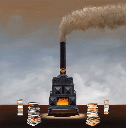 Robert Deyber Artist Signed Limited Edition Hand-crafted Stone Lithograph:"Cooking the Books"