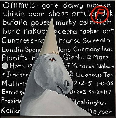 Robert Deyber Artist Signed Limited Edition Hand-crafted Stone Lithograph:"Dumb Ass II"