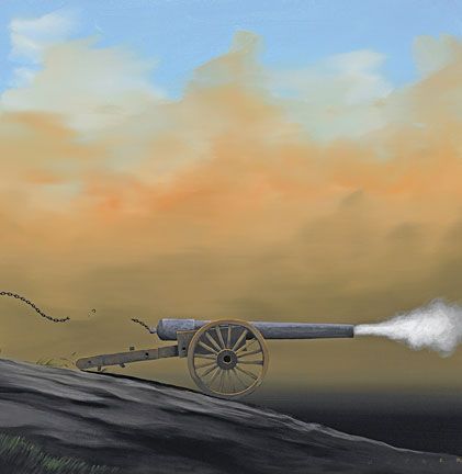 Robert Deyber Artist Signed Limited Edition Hand-crafted Stone Lithograph:"Loose Cannon"