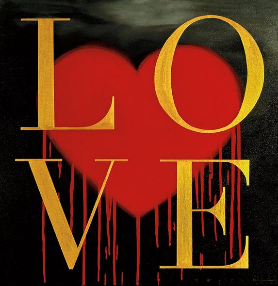 Robert Deyber Artist Signed Limited Edition Hand-crafted Stone Lithograph:"Love"