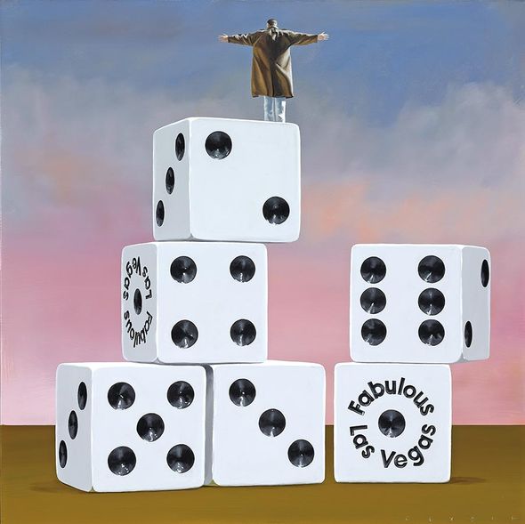 Robert Deyber Artist Signed Limited Edition Hand-crafted Stone Lithograph:"On Top of His Game (Vegas)"