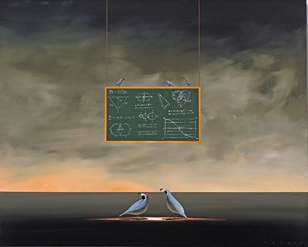 Robert Deyber Artist Signed Limited Edition Hand-crafted Stone Lithograph:"Technical Fowl"