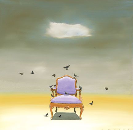 Robert Deyber Artist Signed Limited Edition Hand-crafted Stone Lithograph:"The Catbird Seat"