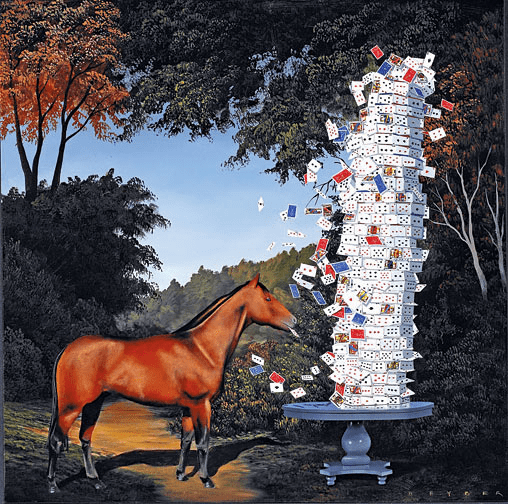 Robert Deyber Artist Signed Limited Edition Hand-crafted Stone Lithograph:"The Hobby Horse II"